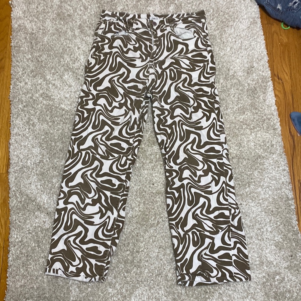 Funky squiggly brown pants